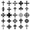 Heraldic crosses icons set