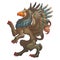 Heraldic Griffin walking on hind legs Color