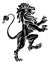 Heraldic Lion Standing Rampant On Hind Legs