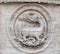 Heraldic salamanders on the facade of Church of St Louis of the French, Rome