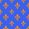 Heraldic Seamless Lily Texture - Blue Orange