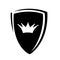 Heraldic shield with royal crown simple black vector outline
