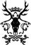 Heraldic symbol with deer skull