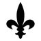 Heraldic symbol Heraldry liliya symbol Fleur-de-lis Royal french heraldry style icon black color vector illustration flat style