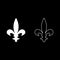 Heraldic symbol Heraldry liliya symbol Fleur-de-lis Royal french heraldry style icon outline set white color vector illustration
