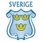 Heraldic symbol of Sweden, shield and three crowns