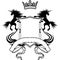 Heraldic unicorn shield coat of arms winged crest tattoo 3
