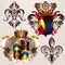Heraldic vector set of designs with coat of arms
