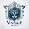 Heraldic vintage vector design element. Retro style label create