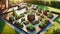 Herb Garden Plants Flowers Backyard Wooden Boxes Cedar Deck Porch AI Generate