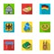 Herba, Germany, symbols, and other web icon in flat style.Building, towers, roof, icons in set collection.