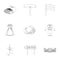 Herba, Germany, symbols, and other web icon in outline style.Building, towers, roof, icons in set collection.