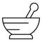 Herbal bowl icon, outline style