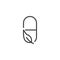 Herbal capsule and leaf outline icon
