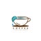 Herbal Coffee coffee cup logo design with coffee leaf and drip concept