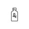 Herbal cosmetics bottle line icon