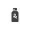 Herbal cosmetics bottle vector icon