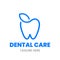 Herbal Dent logo design template. Abstract tooth and leaf outline sign.