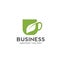 Herbal green tea cup logo