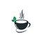 Herbal green tea cup logo, herbal drink logo