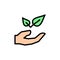 Herbal hand leaf icon. Simple color with outline vector elements of alternative medicine icons for ui and ux, website or mobile