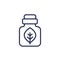 herbal homeopathic medicine line icon on white