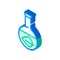 Herbal leaf in laboratory flask isometric icon vector illustration