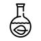 Herbal leaf in laboratory flask line icon vector illustration