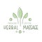 Herbal massage medicine center logo symbol vector Illustration