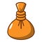 Herbal massage pouch icon, cartoon style