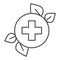 Herbal medicine thin line icon. Natural medicine vector illustration isolated on white. Alternative medicine outline