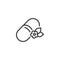Herbal pills line icon