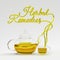 Herbal remedies quote with teapot and cup 3D rendering