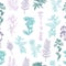 Herbal seamless pattern. Medical forest plants. Background design for cosmetics, store, beauty salon, natural and organic products