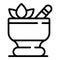 Herbal spa procedure icon, outline style