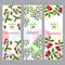 Herbal tea collection. Wild strawberry, bilberry, cowberry banner set