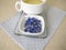 Herbal tea with dried blue cornflower