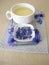 Herbal tea with dried blue cornflower
