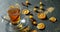 Herbal tea with dried orange, gooseberries and star anise 4k