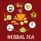 Herbal tea flat infographic design with icons