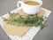 Herbal tea with fresh mugwort herb