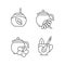 Herbal tea linear icons set