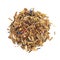 Herbal Tea Pile On A White Background. Composition Mint, Lemongrass, cornflower, Sweet Wood Root, Rose Petals. Top view