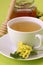 Herbal tea with primroses and honey