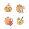 Herbal tea RGB color icons set