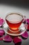 Herbal tea with rose petals