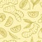 Herbal tea seamless pattern with gingerand lemon