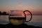 Herbal teapot and sunset