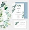 Herbal vertical invitation vector minimalist frames