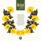 Herbarium wreath of natural yellow flowers